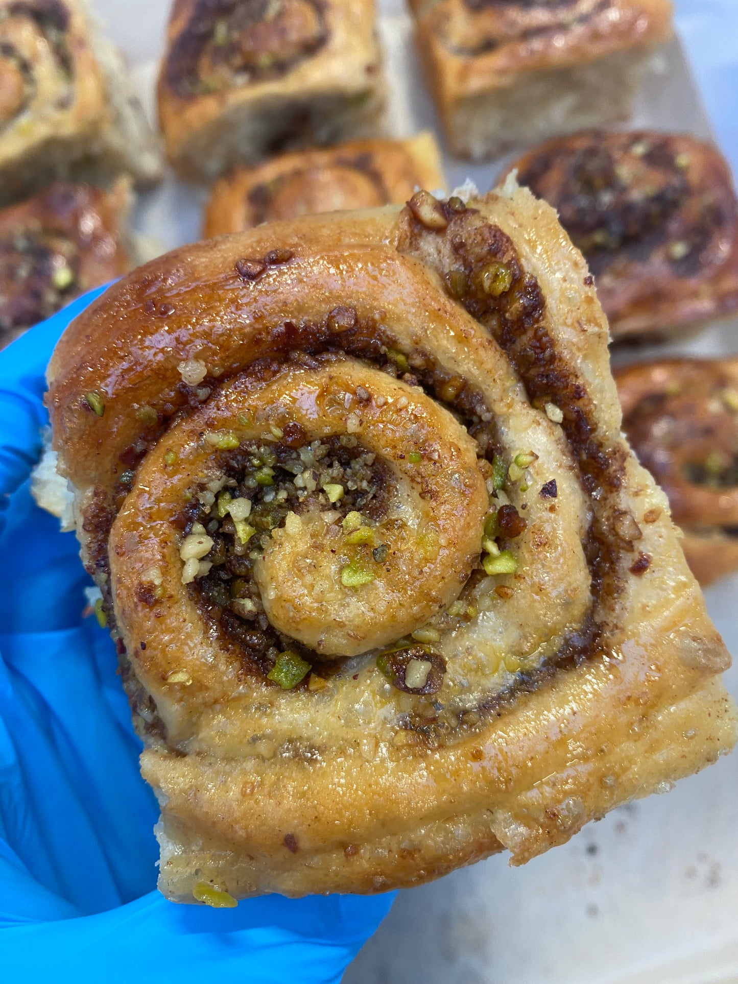 Pistachio, Walnut, Orange and Honey Syrup Sourdough Bun